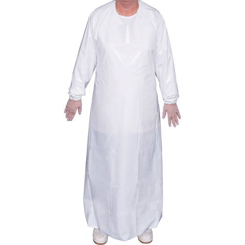 Top Dog 6 Mil. Gown, X-Large, White, Polyurethane TGS INDUSTRIEL