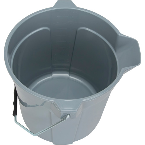 Seau rond avec bec verseur, Capacit&eacute; de 2,64 gal. US (10,57 pintes), Gris TGS INDUSTRIEL