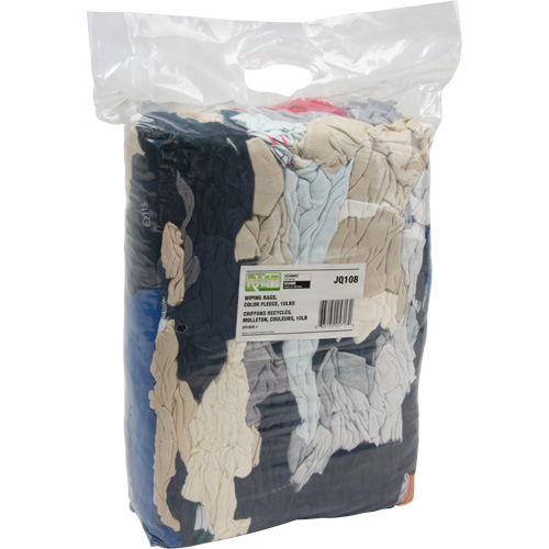 Recycled Material Wiping Rags, Fleece, Mix Colours, 10 lbs. TGS INDUSTRIEL