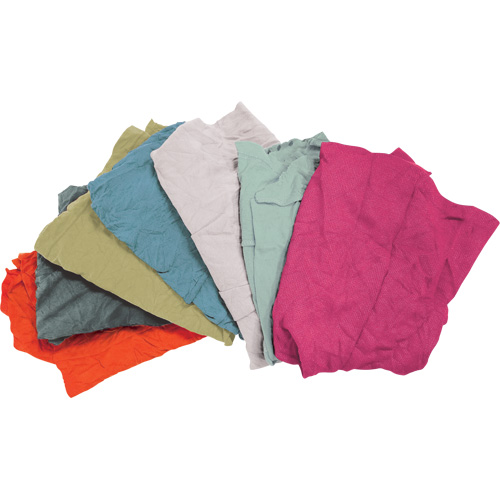 Chiffons fabriqu&eacute;s &agrave; partir de mat&eacute;riaux recycl&eacute;s, Tissu &eacute;ponge, M&eacute;lange de couleurs, 25 lb TGS INDUSTRIEL