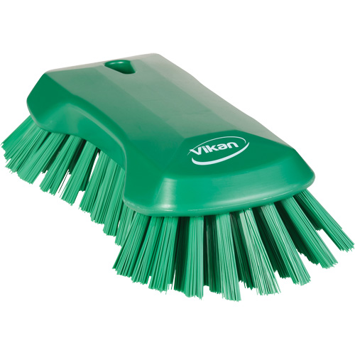 Hand Brush, Extra Stiff Bristles, 9-1/10" Long, Green TGS INDUSTRIEL