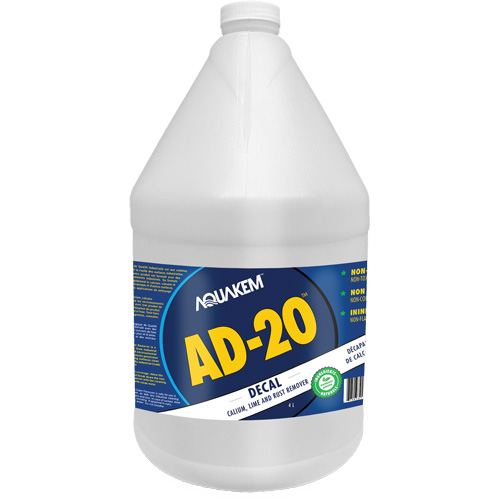 AD20 Decal Eco-Friendly Industrial Grade Calcium, Lime & Rust Stain Remover White Label, Jug TGS INDUSTRIEL