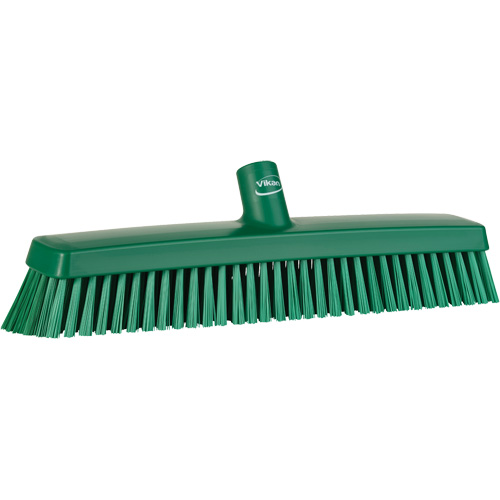 Push Broom Head, Fine/Stiff Bristles, 16-1/2", Polyester/Polypropylene, Green TGS INDUSTRIEL