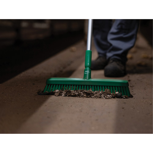 Push Broom Head, Fine/Stiff Bristles, 16-1/2", Polyester/Polypropylene, Green TGS INDUSTRIEL
