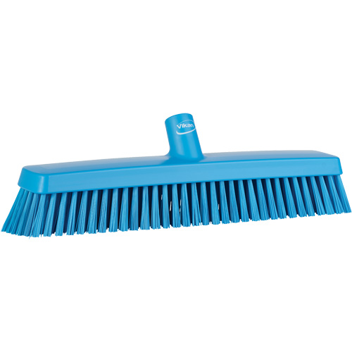 Push Broom Head, Fine/Stiff Bristles, 16-1/2", Polyester/Polypropylene, Blue TGS INDUSTRIEL