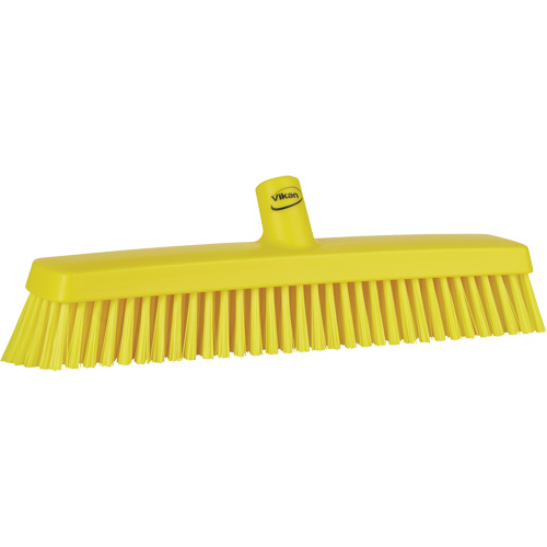 Push Broom Head, Fine/Stiff Bristles, 16-1/2", Polyester/Polypropylene, Yellow TGS INDUSTRIEL
