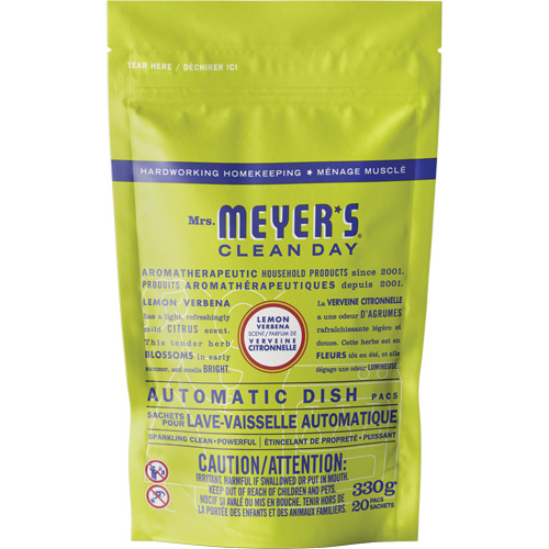 Sachets de d&eacute;tergent pour lave-vaisselle automatique Mrs. Meyer's Clean Day, Capsules, 330 g, Verveine citronnelle TGS INDUSTRIEL