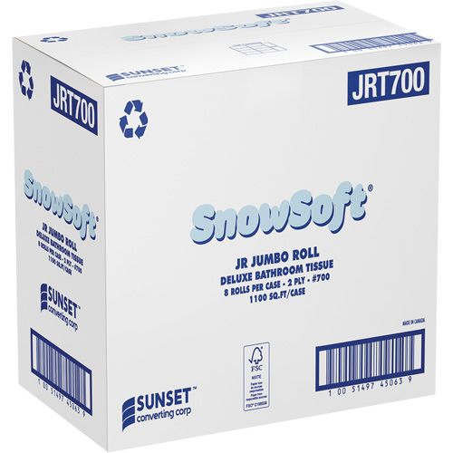 Snowsoft Deluxe Bathroom Tissue, Jumbo Roll, 2 Ply, White TGS INDUSTRIEL