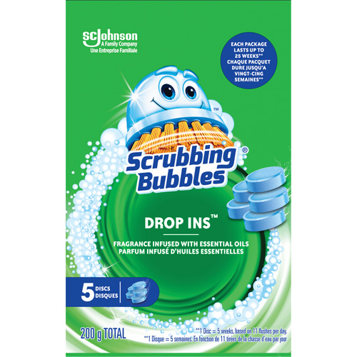 Pastilles nettoyantes pour toilettes Scrubbing Bubbles Drop-Ins, 200 g, Tampon TGS INDUSTRIEL
