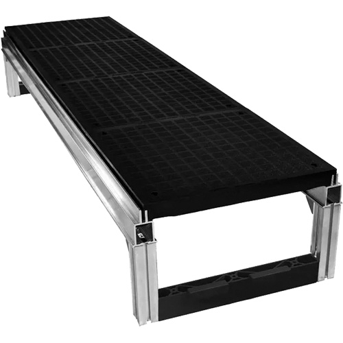 Trousse de plateforme de travail modulaire en aluminium lisse FOUNDATION, 18" la x 72" pr, Capacit&eacute; de 400 lb, Enti&egrave;rement soud&eacute; TGS INDUSTRIEL