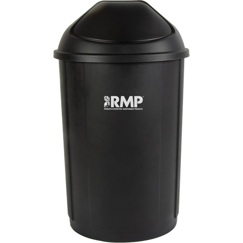 Bac &agrave; d&eacute;chets demi-rond avec couvercle, Poly&eacute;thyl&egrave;ne, 21 gal. US TGS INDUSTRIEL