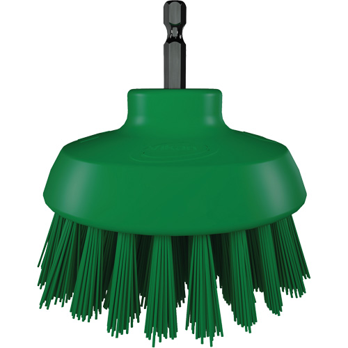 HyDrive Round Drill Brush, Extra Stiff Bristles, 3-1/10" Long, Green TGS INDUSTRIEL