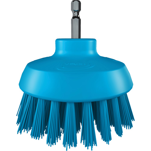 Brosse ronde HyDrive pour perceuse, Soies Tr&egrave;s ferme, Longueur de 3-1/10", Bleu TGS INDUSTRIEL