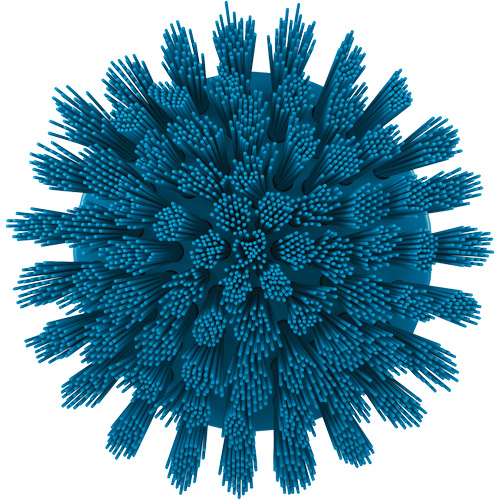 Brosse ronde HyDrive pour perceuse, Soies Tr&egrave;s ferme, Longueur de 3-1/10", Bleu TGS INDUSTRIEL