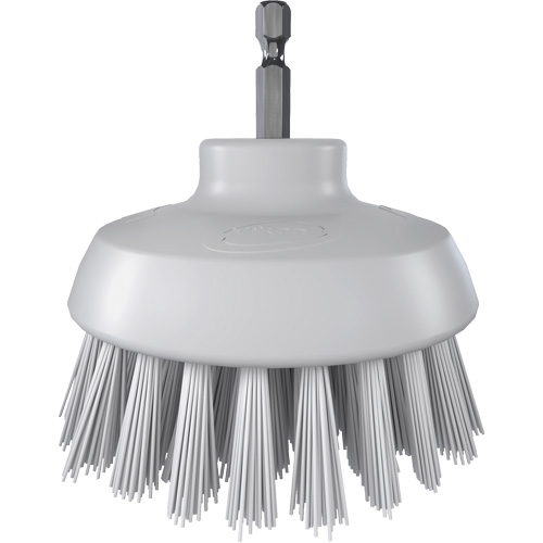 Brosse ronde HyDrive pour perceuse, Soies Tr&egrave;s ferme, Longueur de 3-1/10", Blanc TGS INDUSTRIEL