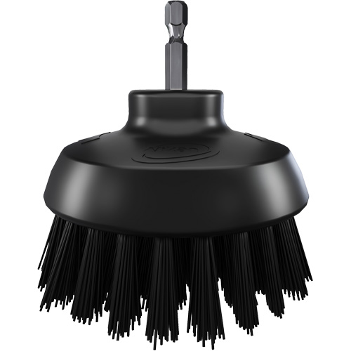 HyDrive Round Drill Brush, Extra Stiff Bristles, 3-1/10" Long, Black TGS INDUSTRIEL
