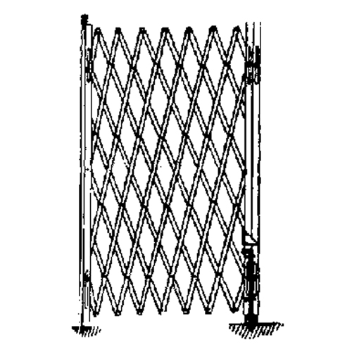 Galvanized Folding Security Gates, Fixed Single Folding, 4' L x 6' H Expanded TGS INDUSTRIEL