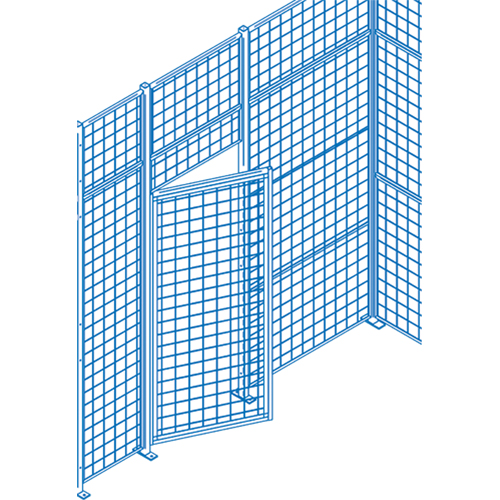 Composantes pour partitions & cloisons grillag&eacute;es - Portes battantes, 3' la x 7' h TGS INDUSTRIEL