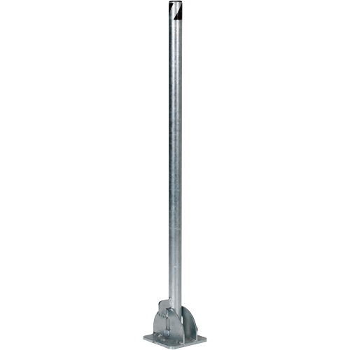Fold-Down Bollards, Steel, 42" H x 1-3/4" W, Silver TGS INDUSTRIEL