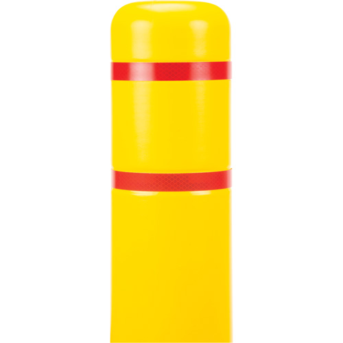 Capuchon en poly&eacute;thyl&egrave;ne pour borne de protection, 4-1/2" dia. x 52" l, Rouge/Jaune TGS INDUSTRIEL