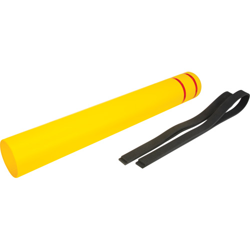 Capuchon en poly&eacute;thyl&egrave;ne pour borne de protection, 6-5/8" dia. x 52" l, Rouge/Jaune TGS INDUSTRIEL