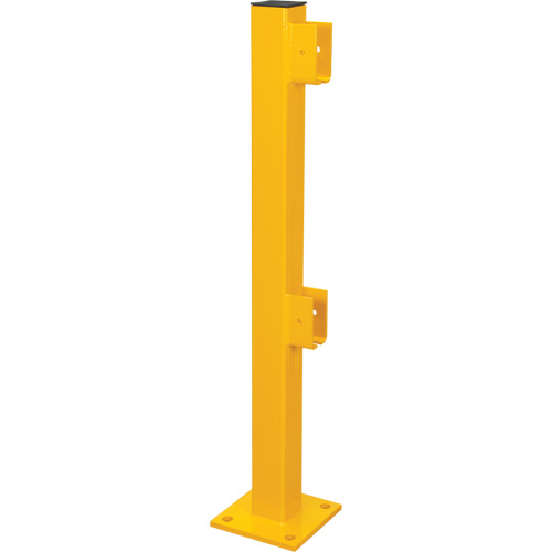End Post for Light-Duty Guard Rails, Steel, 42" H, Safety Yellow TGS INDUSTRIEL