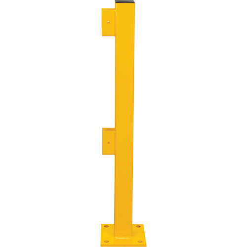 End Post for Light-Duty Guard Rails, Steel, 42" H, Safety Yellow TGS INDUSTRIEL