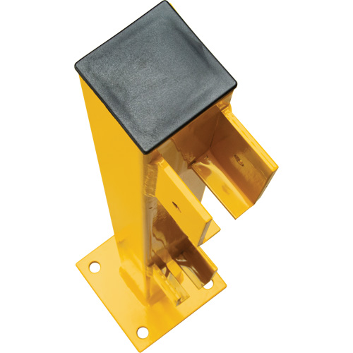 End Post for Light-Duty Guard Rails, Steel, 42" H, Safety Yellow TGS INDUSTRIEL