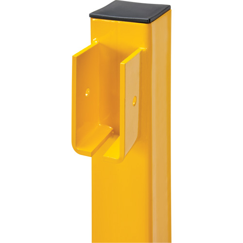 End Post for Light-Duty Guard Rails, Steel, 42" H, Safety Yellow TGS INDUSTRIEL
