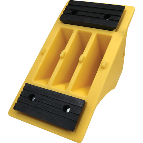 75 Ton Large Equipment Wheel Chock with Grip Pads, Urethane, Yellow TGS INDUSTRIEL