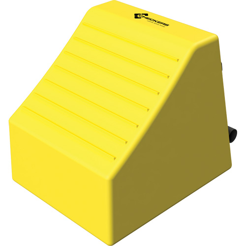 Cale de roue ultra-robuste pour l'exploitation mini&egrave;re Checkers Safety, PEHD, Jaune, 14-1/2" la x 17-1/2" p x 16" h TGS INDUSTRIEL