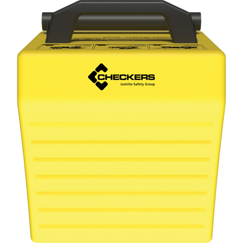Cale de roue ultra-robuste pour l'exploitation mini&egrave;re Checkers Safety, PEHD, Jaune, 14-1/2" la x 17-1/2" p x 16" h TGS INDUSTRIEL