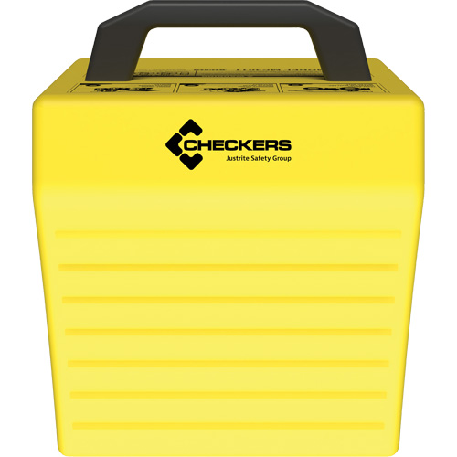 Cale de roue ultra-robuste pour l'exploitation mini&egrave;re Checkers Safety sans support, PEHD, Jaune, 14-1/2" la x 17-1/2" p x 16" h TGS INDUSTRIEL