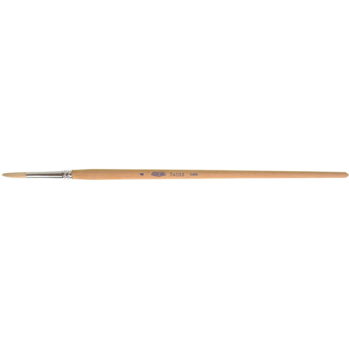 Pinceau de forme ronde en soies blanches pures pour marquage, Largeur de la brosse de 7/32", Soie blanche, Manche &agrave; Bois TGS INDUSTRIEL