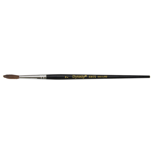 Pinceau pointu &agrave; soies noires pour artiste, Largeur de la brosse de 4 mm, Soie de chameau, Manche &agrave; Bois TGS INDUSTRIEL