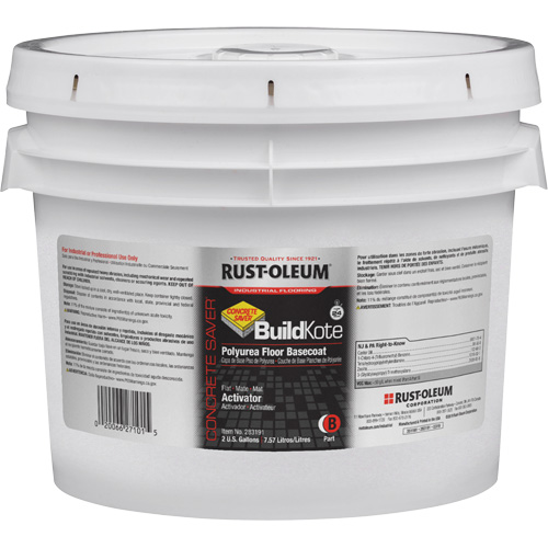 Concrete Saver&reg; BuildKote Polyurea Floor Coating Primer Part B, 2 Gal., Pail, Clear/Tint Base TGS INDUSTRIEL