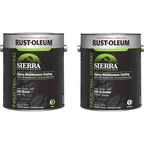 Sierra S60 Water-Based Epoxy Maintenance Coating Kit, Gallon, Black TGS INDUSTRIEL