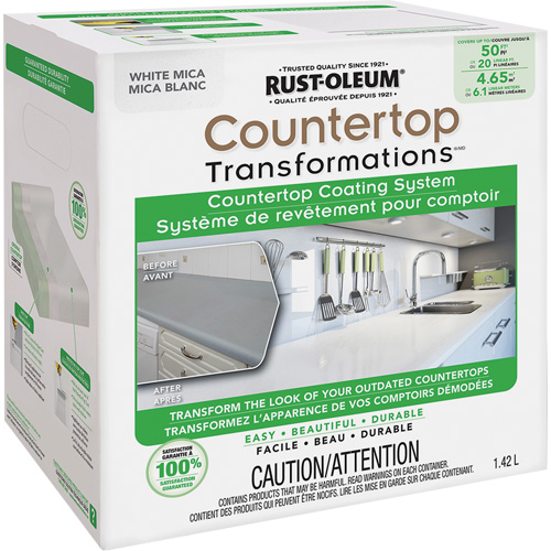 Countertop Transformations&reg; Mica Countertop Coating System, 1.42 L, Kit, White Mica TGS INDUSTRIEL