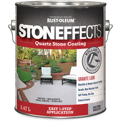 Rev&ecirc;tement &agrave; base de pierre de quartz Stoneffects, 3,78 L, &agrave; l'eau, Textur&eacute;, Gris TGS INDUSTRIEL