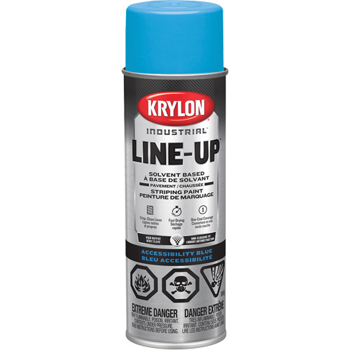 Industrial LINE-UP Solvent-Based Pavement Striping Aerosol Paint, Blue, 18 oz., Aerosol Can TGS INDUSTRIEL