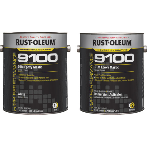 9100 System DTM Epoxy Mastic Base & Activator Kit, White, Gallon TGS INDUSTRIEL