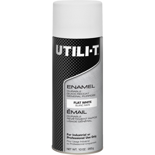 Peinture-&eacute;mail en a&eacute;rosol polyvalent UTILI-T, Blanc, Fini mat profond, 10 oz/283 g, Canette a&eacute;rosol TGS INDUSTRIEL