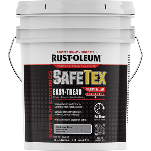 Rev&ecirc;tement d'acrylique SafeTex Easy-Tread, 4 gal., &agrave; l'eau, Fini mat profond/Textur&eacute;, Gris TGS INDUSTRIEL