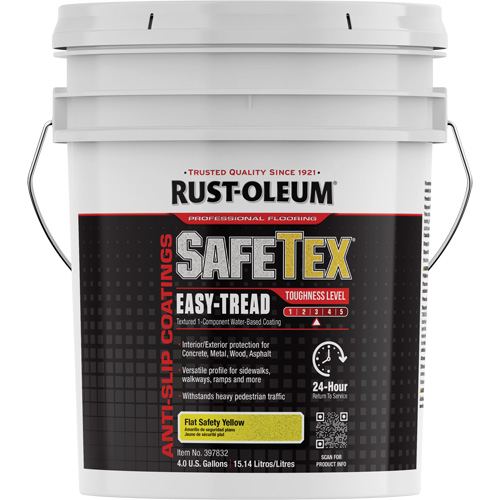 Rev&ecirc;tement d'acrylique SafeTex Easy-Tread, 4 gal., &agrave; l'eau, Fini mat profond/Textur&eacute;, Jaune TGS INDUSTRIEL