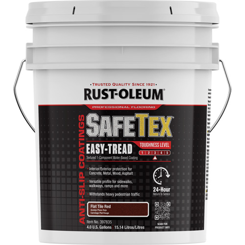 Rev&ecirc;tement d'acrylique SafeTex Easy-Tread, 4 gal., &agrave; l'eau, Fini mat profond/Textur&eacute;, Rouge TGS INDUSTRIEL
