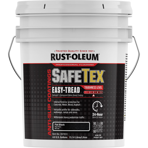 Rev&ecirc;tement d'acrylique SafeTex Easy-Tread, 4 gal., &agrave; l'eau, Fini mat profond/Textur&eacute;, Noir TGS INDUSTRIEL