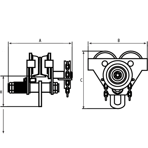 Chariots ajustables, 1000 lb (0,5 tonne) Capacit&eacute;, 2-11/16" - 5-1/4" TGS INDUSTRIEL