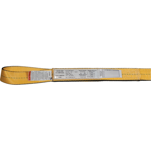 &eacute;lingues de levage en nylon, Pli Double, Oeillet double, Type 3, 2" la x 3' lo, Limite de charge verticale 6200 lb TGS INDUSTRIEL