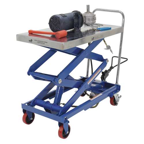 Pneumatic Hydraulic Scissor Lift Table, Steel, 35-1/2" L x 20" W, 800 lbs. Cap. TGS INDUSTRIEL
