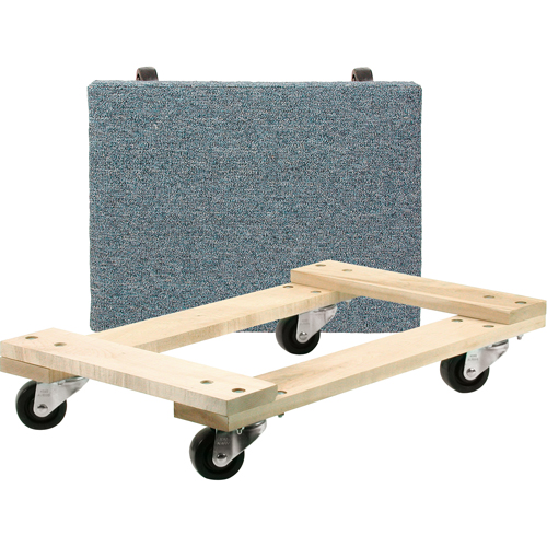 Chariots en bois franc - usage moyen, Roues en Polyol&eacute;fine, Capacit&eacute; de 900 lb, 18" la x 24" p x 7" h TGS INDUSTRIEL